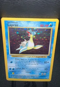 Pokemon TCG Lapras Fossil Holo Unlimited Rare Card 10/62 MP Condition - Image 1