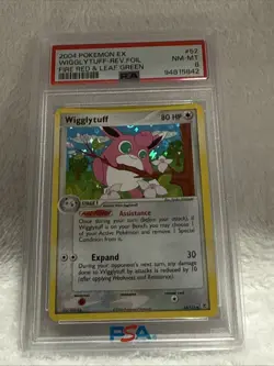 Pokemon Wigglytuff Card FireRed & LeafGreen Reverse Foil SWIRL PSA 8 Mint , NM - Image 1
