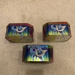 Pokemon Trading Card Game Set of 3 Empty Tin Boxes Flareon Jolteon Vaporeon - Image 4