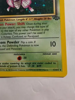 Pokemon TCG Venomoth Holo Unlimited Rare Card 13/64 Jungle Base Set + Stage - Image 3