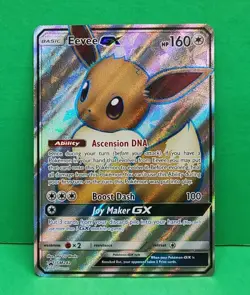 Pokemon tcg Premium Tag Team Box Full Art Eevee GX SM242 Silver Nice Card - Image 2