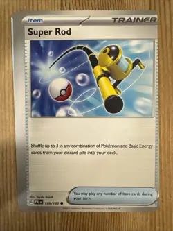Super Rod 188/193 Paldea Evolved Pokemon Card ERROR MISCUT MISPRINT - Image 1
