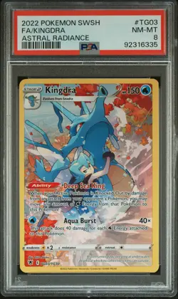 2022 POKEMON SWORD & SHIELD ASTRAL RADIANCE #TG03 FULL ART/KINGDRA PSA 8 - Image 1