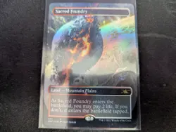 MTG Magic the Gathering FOIL Sacred Foundry Borderless UNF! - Image 1