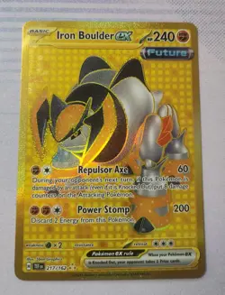 Pokemon TCG Iron Boulder EX Gold Secret Rare Card Temporal Force 217/162 - Image 1