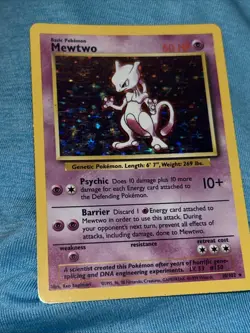 Mewtwo 10/102 Base Set Holo Pokemon Card Very Good Condition! WOTC - Image 2
