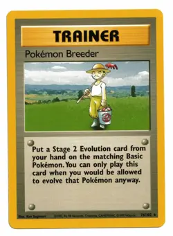 Pokemon Card: Pokemon Breeder 76/102 Base Set Trainer Rare! NM - Image 1