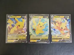 Pokemon TCG Pikachu V 3 Card Promo Bundle - Image 1