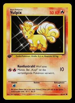 Pokemon Card - Vulpix German 1st Edition Base Set 68/102 Common - Image 1