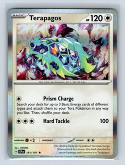 Terapagos 161/191 Holo SV08: Surging Sparks NM Pokemon TCG Card - Image 1