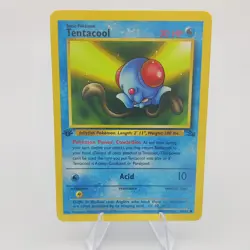 1st Edition Tentacool 56/62 Fossil Set Pokemon Card - Image 1
