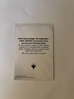 Magic the Gathering Final Fantasy - Blank Hero Token Card - Promo WPN - Image 2