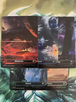 FOIL Edge of Eternities Full Art Borderless Basic Lands Complete Set One of Each - Image 1