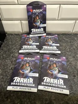 Magic The Gathering TCG Tarkir Dragonstorm Play Boosters, LOT OF 5, New, Sealed - Image 1
