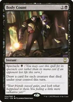1x Body Count NM Eng MTG - New Capenna Commander - Image 1