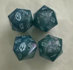 MTG Final Fantasy Gift “Crystal” Oversized D20 Spindown Dice - Lot of 4 - Image 1