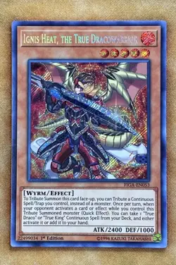 Yugioh Ignis Heat, The True Dracowarrior FIGA-EN053 Secret Rare 1st Ed NM - Image 1