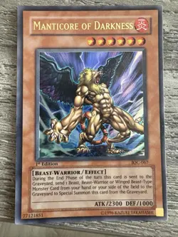 Yu-Gi-Oh! TCG Manticore of Darkness Invasion of Chaos IOC-067 1st Edition Ultra - Image 1
