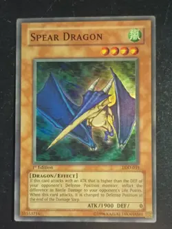 Yu-Gi-Oh TCG Spear Dragon Legacy of Darkness LOD-035 1st Edition Super Rare - Image 2
