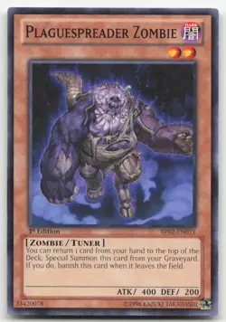 Yu-Gi-Oh TCG #BP02-EN071 Plaguespreader Zombie 1st Edition Common LP - Image 1