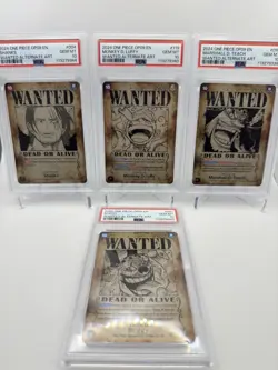 PSA 10 One Piece OP09 - Wanted Card Sequential Set - Emperors in the New World - Image 1
