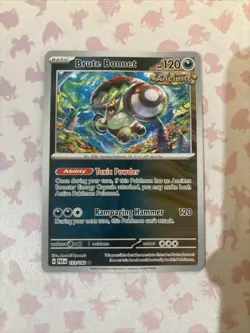 🚀REVERSE HOLO FOIL Pokemon S&V Paradox Rift Brute Bonnet 123/182 Card MINT - Image 1