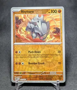 Rhyhorn Common Reverse Holo 2023 Scarlet & Violet 151 Pokemon TCG Card 111/165 - Image 1