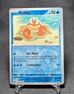 Krabby Common Reverse Holo Water Scarlet & Violet 151 Pokemon TCG Card 098/165 - Image 1