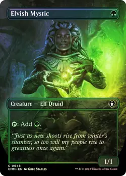 Elvish Mystic Foil Borderless Commander Masters NM MTG - Image 1