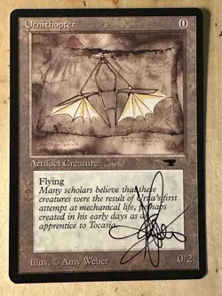 MTG ARTIST PROOF Antiquities Ornithopter Painted AP Sketch Art Amy WEBER Magic - Image 2
