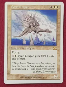 Magic The Gathering 6TH EDITION PEARL DRAGON white card MTG SIXTH - Image 1