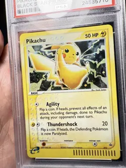 2003 Pokemon PIKACHU #012 Black Star Promo Nintendo EX Series Cosmos Holo PSA 10 - Image 4