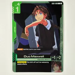 Duo Maxwell GD01-090 Newtype Rising Gundam Card Game TCG - Rare Near Mint Holo - Image 1