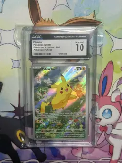 CGC 10 GEM MINT Pikachu SVP088 Adventure Chest HOLO PROMO Pokemon Card - Image 1