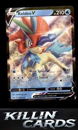 Keldeo V 053/202 Pokemon Ultra Rare SWSH01: Sword & Shield Base Set Card NM - Image 1