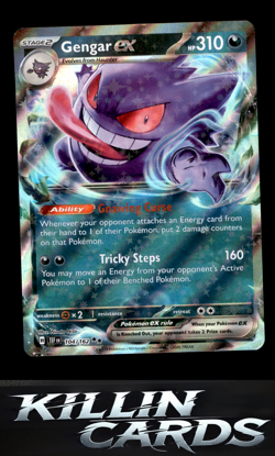 Gengar ex - 104/162 104/162 Pokemon Double Rare SV05: Temporal Forces Card NM - Image 1
