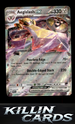 Aegislash ex 135/182 Pokemon Double Rare SV04: Paradox Rift Card NM - Image 1