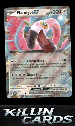 Flamigo ex 160/191 Pokemon Double Rare SV08: Surging Sparks Card NM - Image 1