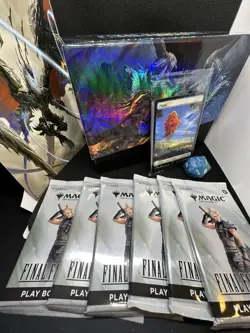 MTG Final Fantasy Gift Bundle W/ 6 Sealed Play Boosters, Sealed Land Pack & Dice - Image 1