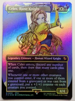 CELES, RUNE KNIGHT Borderless Foil - Final Fantasy MTG Magic: the Gathering - Image 1