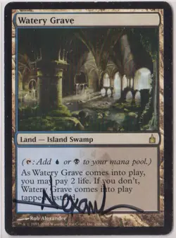 MTG Watery Grave Ravnica: City of Guilds Regular Signed By Rob Alexander!! - Image 1