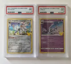 2021 Pokemon Celebrations 021/025 Solgaleo And 015/025 Lunala - PSA 9 Lot Of 2 - Image 1