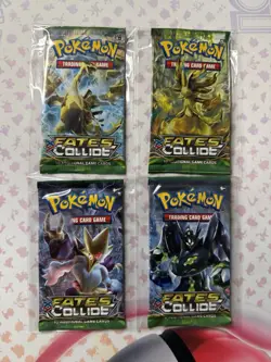 4x Pokemon XY Fates Collide Booster Packs Complete Art Set Sealed Brand New - Image 1