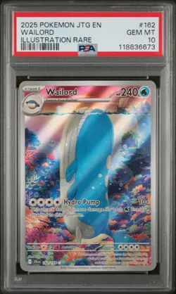 2025 Pokemon S&V Journey Together 162 Wailord Illustration Rare PSA 10 Gem Mint - Image 1
