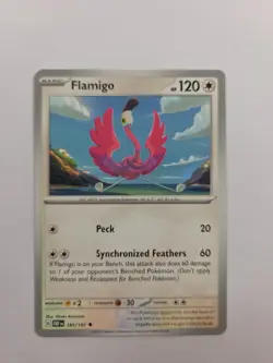 Flamigo 185/197 Obsidian Flames OBF Non Holo Uncommon Near Mint Nm Pokemon Tcg - Image 1