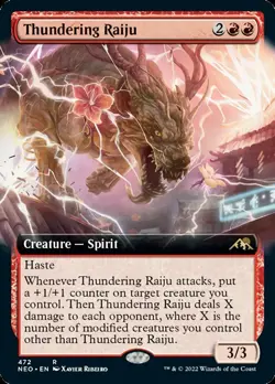 Thundering Raiju - Extended Art Kamigawa: Neon Dynasty NM MTG - Image 1