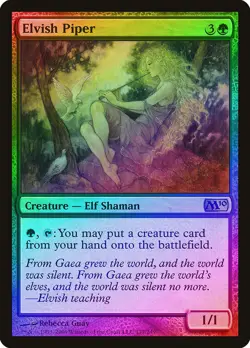 Elvish Piper FOIL Magic 2010 / M10 HEAVILY PLD Green Rare MAGIC CARD ABUGames - Image 1