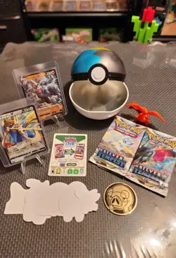 Pokemon Moonball Tin Lot! Jap. Machamp V & Zacian V, Two 15 Card Custom Packs - Image 1