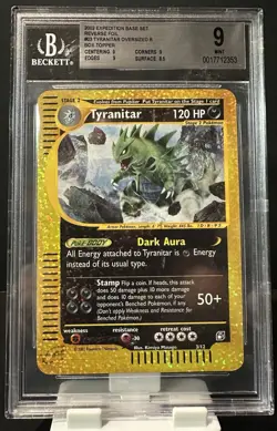 2002 Pokemon Expedition Base Set Foil Tyranitar Box Topper #3 BGS 9 Pop 1 - Image 1