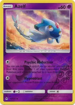 POKEMON AZELF 43/131 UNCOMMON REVERSE HOLOFOIL NM CARD FORBIDDEN LIGHT - Image 1